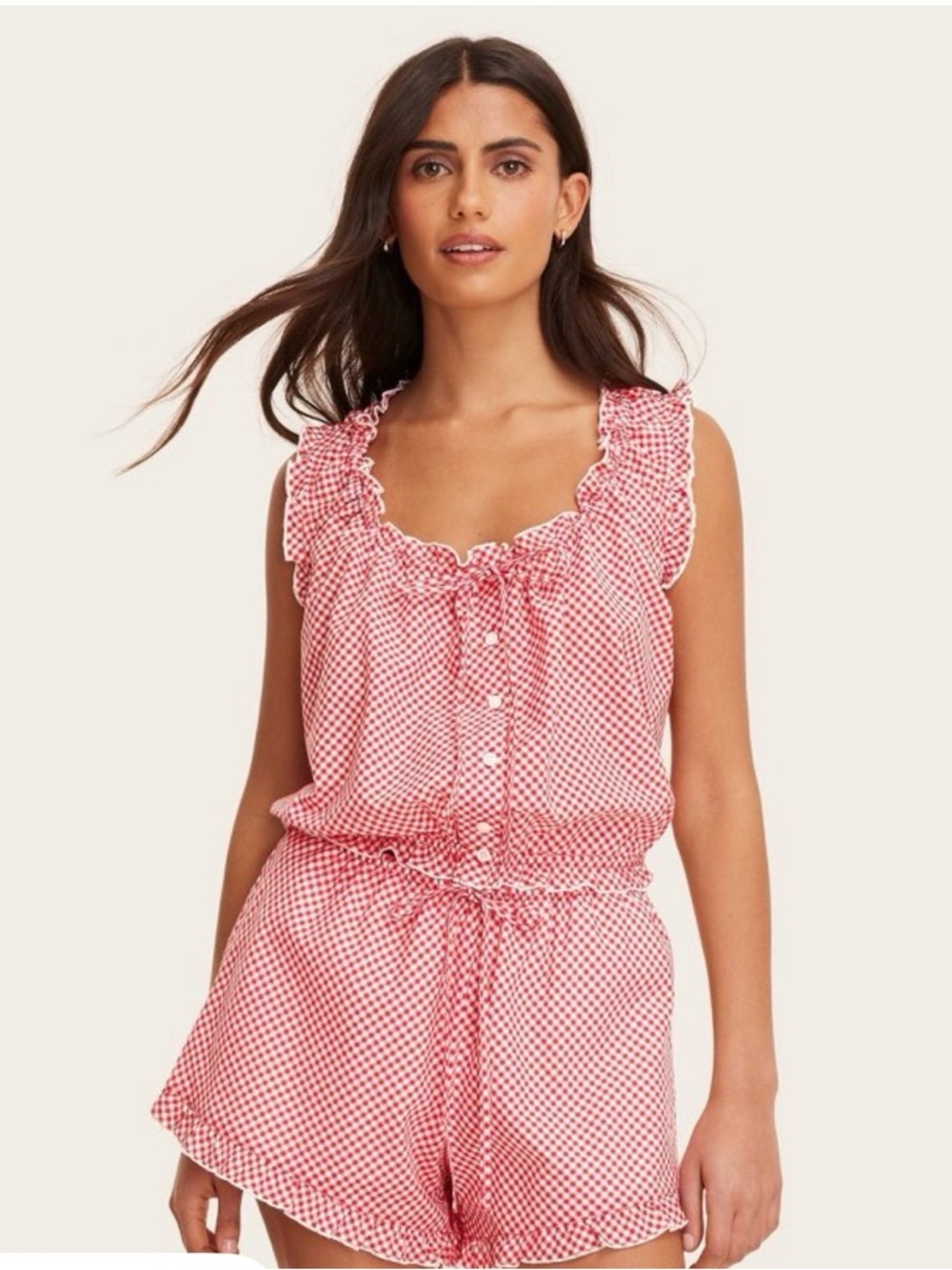 Parke x Target red and white gingham shell tank top and shorts set small NWT